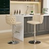 Grungis PU Leather Swivel Bar Stools Set of 2,Counter Stools with Adjusatble Seat Height,Kitchen Chairs for Kitchen Island,Home Pub - 2 of 4
