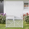 Pexfix 72 x 47 Inch Metal Privacy Screen Freestanding Outdoor Divider Panel For Patio Deck Balcony Heavy Duty Base Weatherproof White Mountain Shape - 3 of 4