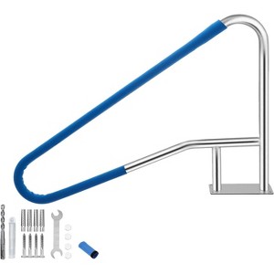304 Stainless Steel Pool Handrail with Nylon Blue Grip, Supports up to 375LBS, Quick Mount for Pools, Durable and Easy Installation - 1 of 4