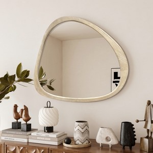 Wooakway 38.93"H 44.9"W Solid Wood Accent Mirror Novelty Wall Mirror Asymmetrical Bathroom/Vanity Mirror - 1 of 4