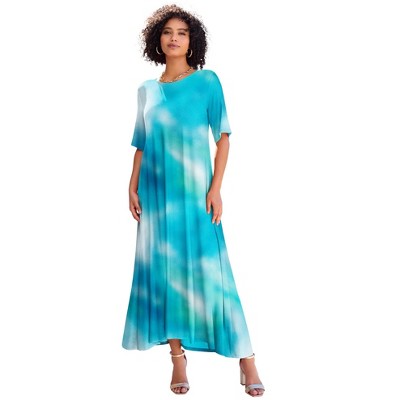 Roaman's Women's Plus Size High Low Jersey Maxi Dress