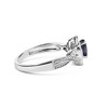 Silver 6x4mm Pear Sapphire Gemstone with Diamond Accent Fashion Halo Ring - 2 of 4