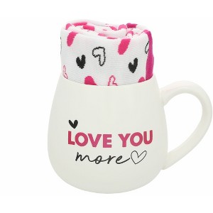 Pavilion Gift Company - Love You More - 15.5 oz Mug and Sock Set - Drinkware - 1 of 1