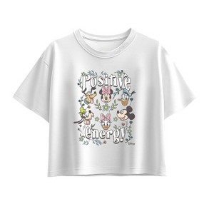 Girls' Disney Positive Energy Short Sleeve Boxy Graphic T-Shirt - White ...