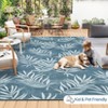 Indoor Outdoor Rugs Bamboo Palm Leaves Weather Resistant  UV Resistant Patio Rug Washable Stain Resistant Non-Slip Patio Carpet - 4 of 4