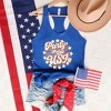 Simply Sage Market Women's Party In The USA Circle Face Racerback Tank - 3 of 4