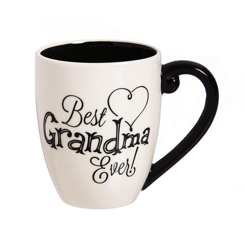 Evergreen Beautiful Grandma Black Ink Ceramic Cup O' Joe with Matching Box - 6 x 5 x 4 Inches Indoor/Outdoor, 1 of 2