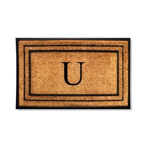 A1HC Natural Coir & Rubber Monogrammed 25"X57" Door Mat, Heavy Duty, Non-Slip Outdoor Entry Doormats - 1 of 4