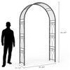 7.9 FT Garden Arch Arbor Trellis – Outdoor Steel Archway for Climbing Plants, Rustproof Wide & Sturdy Metal Arbor - 3 of 4