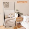 FURNIinspire Full Length Mirrors Floor Standing Body Mirror, Large Rectangle Mirror Long Dressing Mirror for Bedroom, Black, 18"*58" - 4 of 4