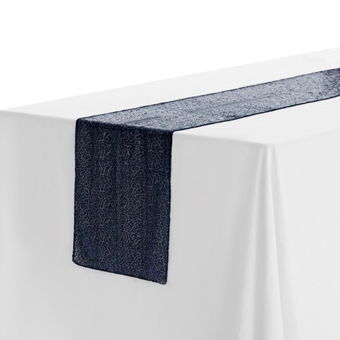 Unique Bargains Wedding Decorative Sparkly Sequin Glitz Glitter Table Runner 1 Pack Dark Blue ...