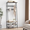 Coucheta Coat Rack Shoe Bench,4-In-1 Hall Tree with Coat Rack, Shoe Storage & Industrial Steel Frame, Wood Look, Multiple Sizes & Colors for Entryway - 4 of 4