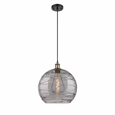 Athens Deco Swirl - 1 Light Pendant In Industrial Style-16.88 Inches Tall and 13.75 Inches Wide