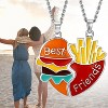 2 Pcs Friendship Pendant Necklace for Women 2-Split Best Friend Forever Necklace Funny Burger and Fries Statement Necklace Teen Girls Jewelry - 2 of 4