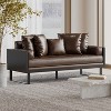 NicBex 72.25 Inch PU Leather Loveseat Sofa Couch with Metal Legs and Pillows for Living Room,Apartment,Office - 2 of 4