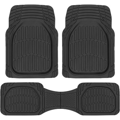 Attop Trend Floor Mats for Cars, Black Deep Dish All-Weather Mats, Waterproof Trim-To Universal Floor Liner Car Accessories
