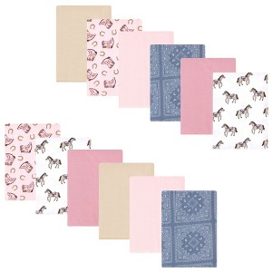 Luvable Friends Hudson Baby Flannel Burp Cloths 12pk Set - 1 of 2