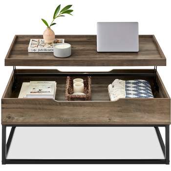 Best Choice Products 44in Lift Top Coffee Table for Living Room w/ Tray Edge Tabletop, Wood-Grain Finish