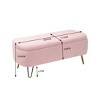 CAVINAS 39" Faux Fur Storage Ottoman Bench with Gold Legs,End of Bed Storage Bench,Ottoman Foot Rest with Storage for Living Room and Bedroom - 3 of 4