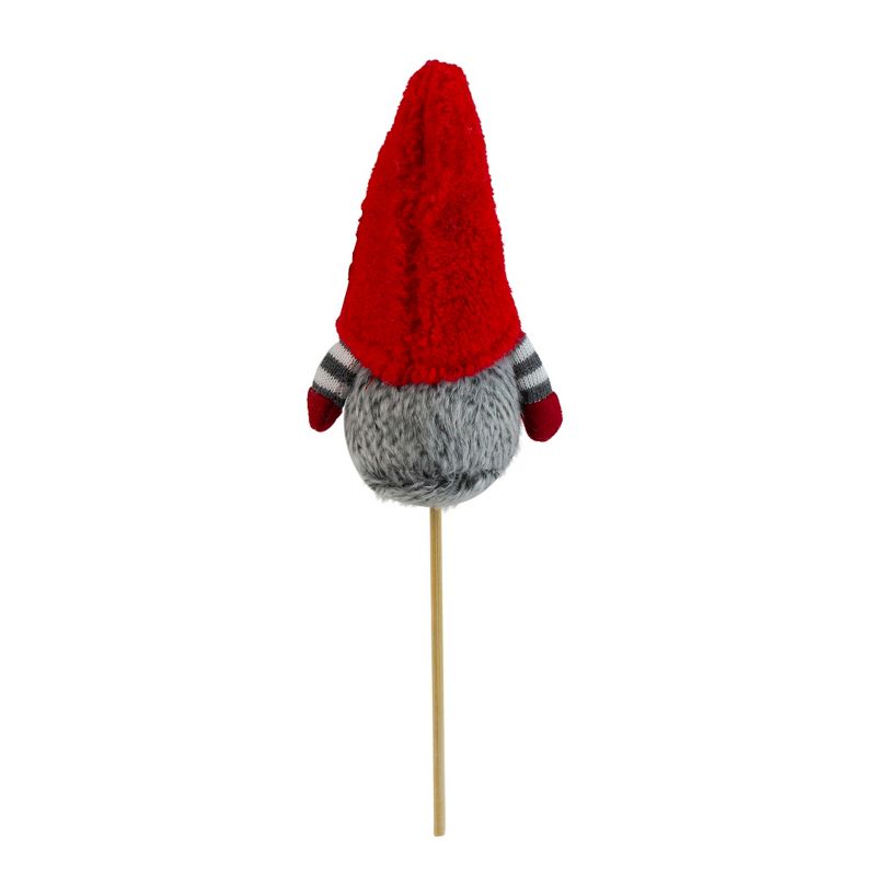 Northlight 11.5” Santa Gnome with Hat and Striped Arms on a Stick Christmas Ornament - Gray/Red, 4 of 5