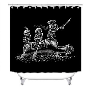 Skeleton Sitting On The Bottle Shower Curtains for Bathroom Waterproof Fabric Bath Curtain Durable Soft Stylish Bathroom Decor 72x72 Inch - 1 of 1