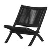 South Shore Balka Wood and Rope Lounge Chair Black: Glossy Finish, Spot Clean, Armless Design, 1 Year Warranty - 2 of 4