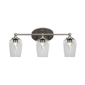 Toltec Lighting Capri 3 - Light Vanity in  Brushed Nickel with 5" Clear Bubble Shade - 1 of 2