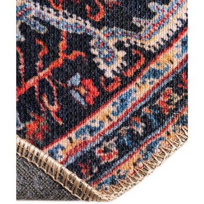 Octagon Vintage Medallion Chenille Rug 7'6" - Burgundy