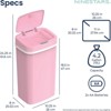 SEVOBAL Indoor Trash Cans 4 Gallon Plastic Trash Can with Lid Touchless Garbage Can Fits Any Kitchen, Bathroom, Office, Silvery, 10.3"*7.8"*16.7" - 3 of 4