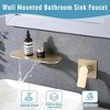 ChicFurnit Bathroom Sink Faucet Wall Mount Bathtub Faucet with High Flow Waterfall Spout for Modern Bathroom, Gold, 13.19"*4.13"*5.71" - 4 of 4