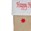 Northlight 19" Beige and Red Burlap "Happy Holidays" Forest Trees Christmas Stocking - 4 of 4