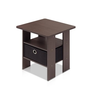 HOMLUX 2PCS Modern Bedside End Table Nightstand with Removable Drawer & Open Shelf - 1 of 4
