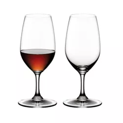 Riedel 8.5 Ounce Vinum Port Clear Crystal Sweet Dessert Wine Beverage Drink Glass Set for Port Wines with Unique Tulip Shaped Bowl, Set of 2
