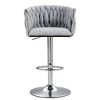 DSVIMOY Counter and Bar Stool Set of 2 Adjustable Swivel Bar Stools with Woven Back for Kitchen, Gray, 27.95"*17.9"*20.08" - 2 of 4
