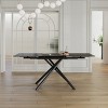 5-Piece Extendable Dining Table Set with Sintered Stone Tabletop and 4 Chairs, Carbon Steel Legs for Kitchen or Dining Room-Tanpinhause - 2 of 4