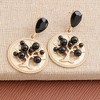 SOHI Women's Black Tree Drop Earrings - 2 of 3