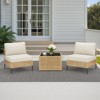 Buenhomino Patio Furniture Set – Outdoor Sectional Wicker Sofa with Cushions, All-Weather PE Rattan Conversation Set for Garden, Balcony & Poolside - 2 of 4