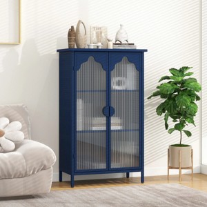 Metal Display Cabinet,Storage Cabinet With Two Glass Doors,Sideboard Cabinet,Display Cabinet For Dining Room,Living Room-Cuddlewood - 1 of 4