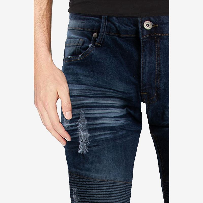 RAW X Men's Slim Fit Moto Detail Stretch Jeans, 3 of 6