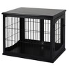 PawHut 26" Wooden Dog Crate, Furniture Style Pet Cage Kennel, End Table, with Lockable Double Door Entrance, and Top Shelf - 4 of 4