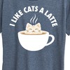 Women's - Instant Message - I Like Cats A Latte Short Sleeve Graphic T-Shirt - 2 of 4