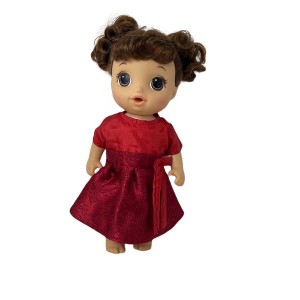 Doll Clothes Superstore Handmade Red Glitter Dress Fits 14 Inch Baby Alive And Little Baby Dolls - 1 of 4