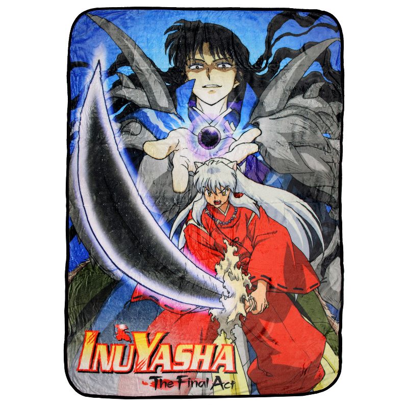 Inuyasha The Final Act Anime InuYasha and Naraku Plush Throw Blanket 45" x 60" Multicoloured, 1 of 5