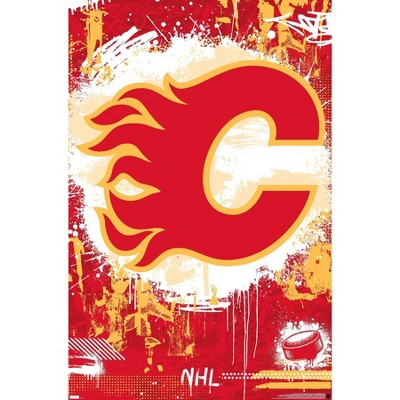  Trends International NHL Calgary Flames - Logo 21 Wall Poster,  22.375 x 34, Unframed Version : Everything Else