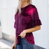 Amaryllis Women's Velvet Ruffle Sleeve Top Luxurious Soft Fabric Comfortable Relaxed Fit Stylish Versatile for Casual - 4 of 4