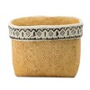 YUHAO Set of 2 Rectangular Basket Planters with Geometric Trim for Indoor Outdoor Home Garden Decor - L: 10.4"x8.7"x7.9", S: 7.3"x5.5"x5.9" - 4 of 4