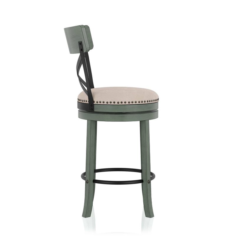 Set of 2 Lynick Cross Back Swivel Counter Height Barstools - HOMES: Inside + Out, 4 of 5