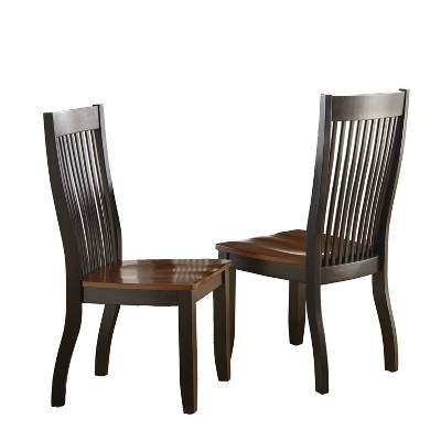 18" Set of 2 Lawton Side Chairs Black/Brown - Steve Silver