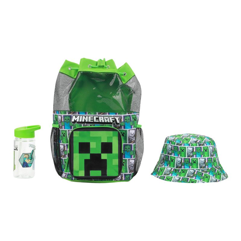 Minecraft Creeper 3-Piece Green Beach Backpack Set, 1 of 7