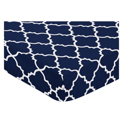 navy blue fitted crib sheet